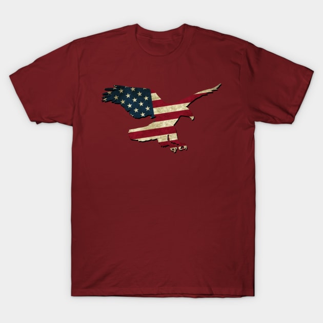 America Flag Eagle T-Shirt by Scar